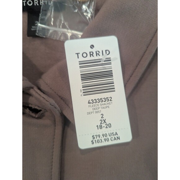 NWT Torrid Fleece Brown Trucker Shacket Jacket Coat W Pockets Buttons Sz 2 Or 2X - Picture 6 of 7